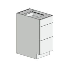 Devon White 3 Drawer Base Cabinet 15"W 34-1/2"H 24"D