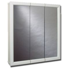 Zenith, 24" Medicine Cabinet,Tri-View, White Wood