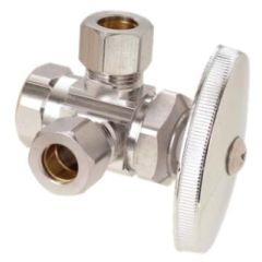 3-Way Angle Stop 1/2"FIP x 3/8"OD Comp