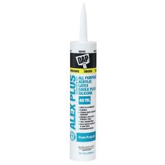 DAP, Alex Plus 10.1 oz. Plastic and Siliconized Acrylic Latex All Purpose Caulk, Wh