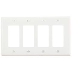 Eaton, Wallplate, 4-Gang Decorator Cutout, Poly Mid-size, Wh