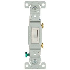 Eaton, Toggle Switch, Single-Pole 15A 120V, Wh