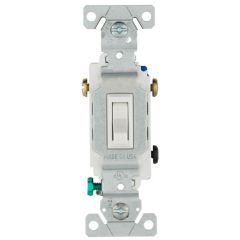 Eaton, Toggle Switch, 3-Way 15A 120V, Wh