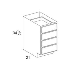 Everest White Vanity Drawer Base 12"W 34-1/2"H 21"D