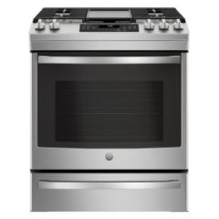 GE, 30 In, Gas Range, Self Clean, SS
