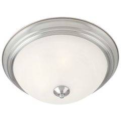 12" 2-Light Flush Mount, Satin Nickel