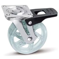 Clear Furniture Caster Swivel w/ Brake