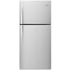 Whirlpool, 19.2 Cu Ft, Refrigerator, Top Mount, Glass Shelf, SS