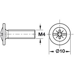 Truss Head Steel Screw for Deco, M4 40mm