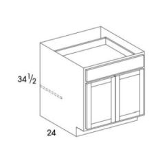 Everest White Base Cabinet Double Door 24"W 34-1/2"H 24"D
