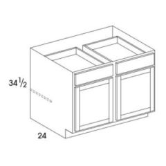 Everest White Base Cabinet 39"W 34-1/2"H 24"D