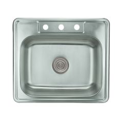 Pelican Drop In 18G 25x22" 3H Sink, SS