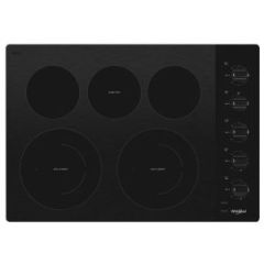 Whirlpool, 30 In, Ele Cooktop, ADA, 5Brnr, Blk