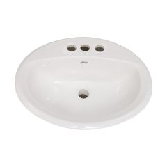 American Standard Aqualyn Oval Drop In 3-Hole Sink, Wh